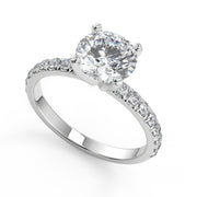Payton Classic Pave 4 Prong Round Cut Diamond Engagement Ring - Nivetta
